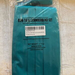 Satin Bow Tie & Cummerbund Set - Teal